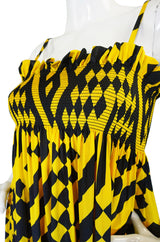 1960s Yellow & Black Jean Varon Maxi