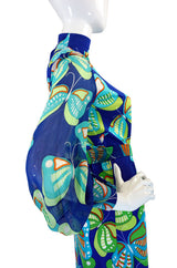 1960s Butterfly Print La Mendola Maxi