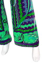 1960s Printed Velvet Pucci Wide Leg Pant