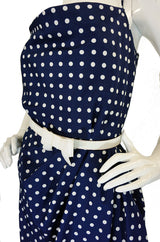 1980s Dotted Victor Costa Wiggle Dress