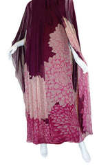 1970s Silk Chiffon Hanae Mori Caftan