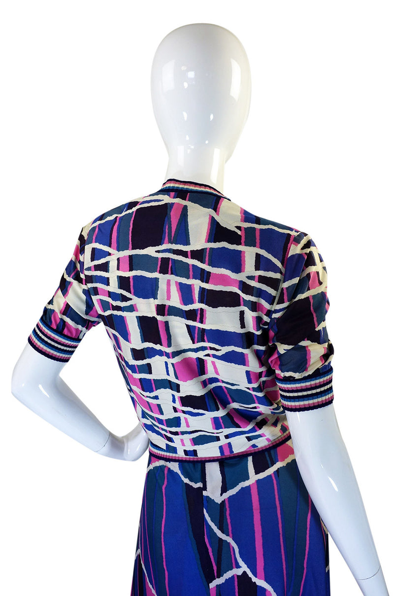 1970s French Pretty Print Dress & Jacket
