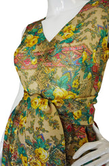 Rare 1950s Jacques Tiffeau Silk Dress