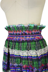 1960s Ruffled Ribbon & Lace Maxi Skirt