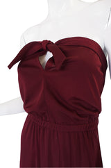 1970s Joy Stevens Strapless Maxi Dress