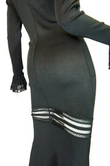 1990s Alaia Lace Panel Inset Dress