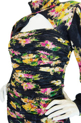 1980s Printed Silk Ungaro Wiggle Dress