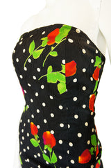 Runway 1980s Strapless Patrick Kelly Floral Dress