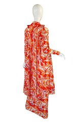 1970s Silk La Mendola Silk w Chiffon Skirt