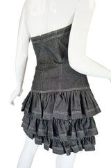 S1988 Patrick Kelly Strapless Ruffle Dress