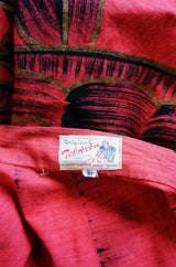 1950s Red & Gold Painted Mexican Skirt