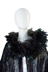 1920s Feather & Sequin Cocoon Cape
