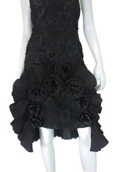 Rare 1970s Carven Lace Strapless Dress