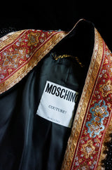 1980s Leopard & Velvet Moschino Couture Coat