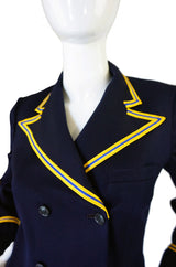 1970s Navy Blue & Yellow Navel Jacket