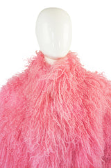 1970s Baby Pink Mongolian Fur Jacket