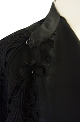 Victorian Black Cut Work Fine Wool Cape