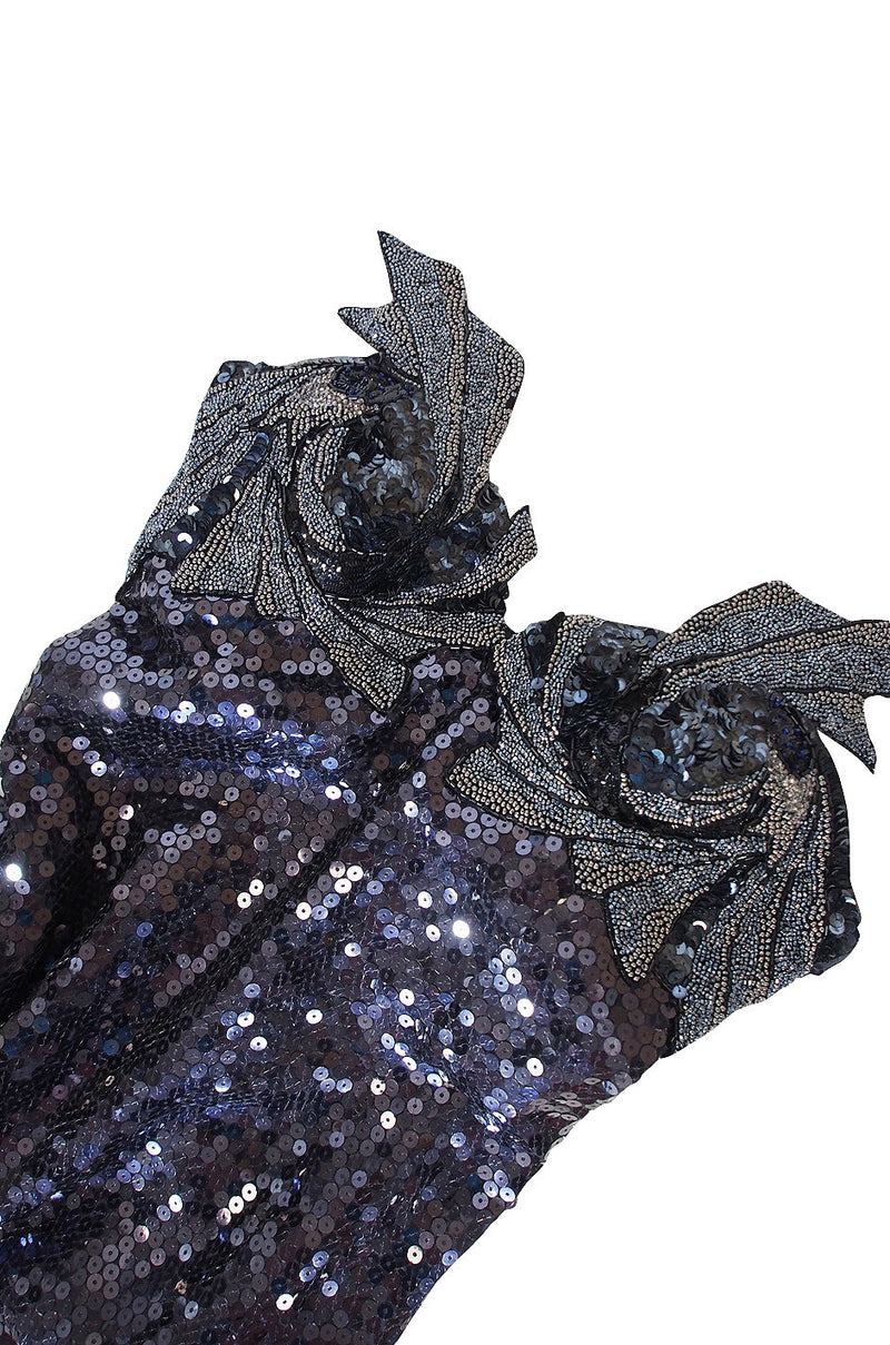 1990s Strapless Rare Loris Azzaro Sequin Gown