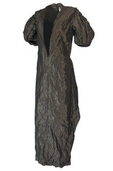 1982 Krizia by Mariuccia Mandelli Deep Plunging Front Sculptural Dress