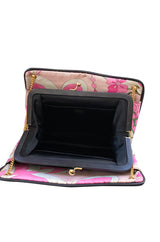 1960s Emilio Pucci Prettiest Soft Pink Floral Silk & Gold Chain Bag