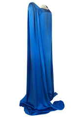 Fall 1978 Christian Dior Haute Couture Silk Satin Caped Sleeve Dress