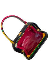 1960s Emilio Pucci for Jana Printed Velvet & Leather Top Handle Bag