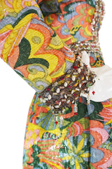1968 Bergdorf's Heavily Beaded Hostess Gown