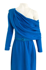 Important Spring 1993 Yves Saint Laurent Haute Couture One Shoulder Silk Crepe Dress