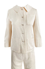 Well Documented Fall 1977 Christian Dior Haute Couture Cream Silk Suit