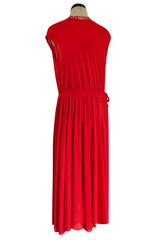 Iconic Pre-Fall 2017 Celine by Pheobe Philo Red Jersey Low Skirt Dress