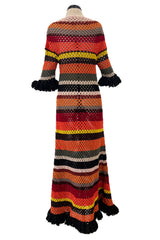 Gorgeous Resort 2018 Christian Dior by Maria Grazia Chiuri Stripe Knit Dress w Fringing