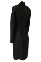 1990s Gianni Versace Couture Sleek & Tailored Black Coat or Dress