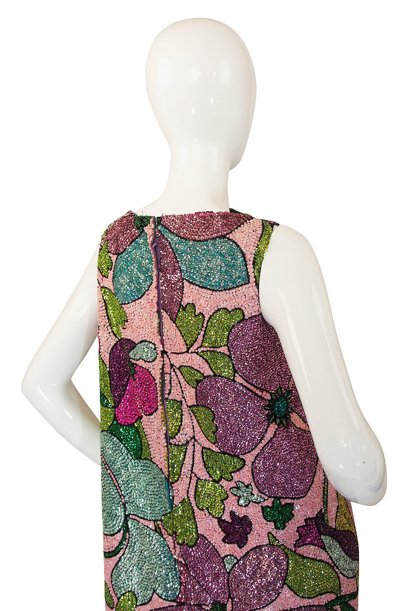 Incredible 1960s Sequin & Bead Maxi Dress