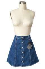 Spring 2015 Alexa Chung for AG Snap Front Denim Flare Skirt