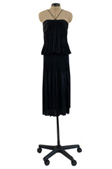 Spring 2004 Chloe By Phoebe Philo Black Slinky Nylon Jersey Runway Halter Dress
