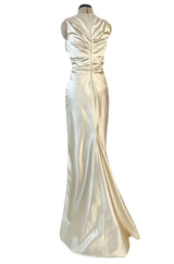 Dreamy Fall 2007 Christian Dior by John Galliano Champagne Silk Dress w Crystal Beading Detail