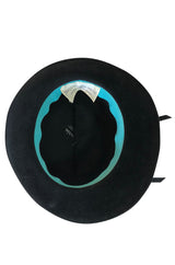 1970s Yves Saint Laurent Black Felt High Bowler Hat