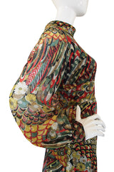 1960s Oscar de la Renta attr. Peacock Maxi Dress