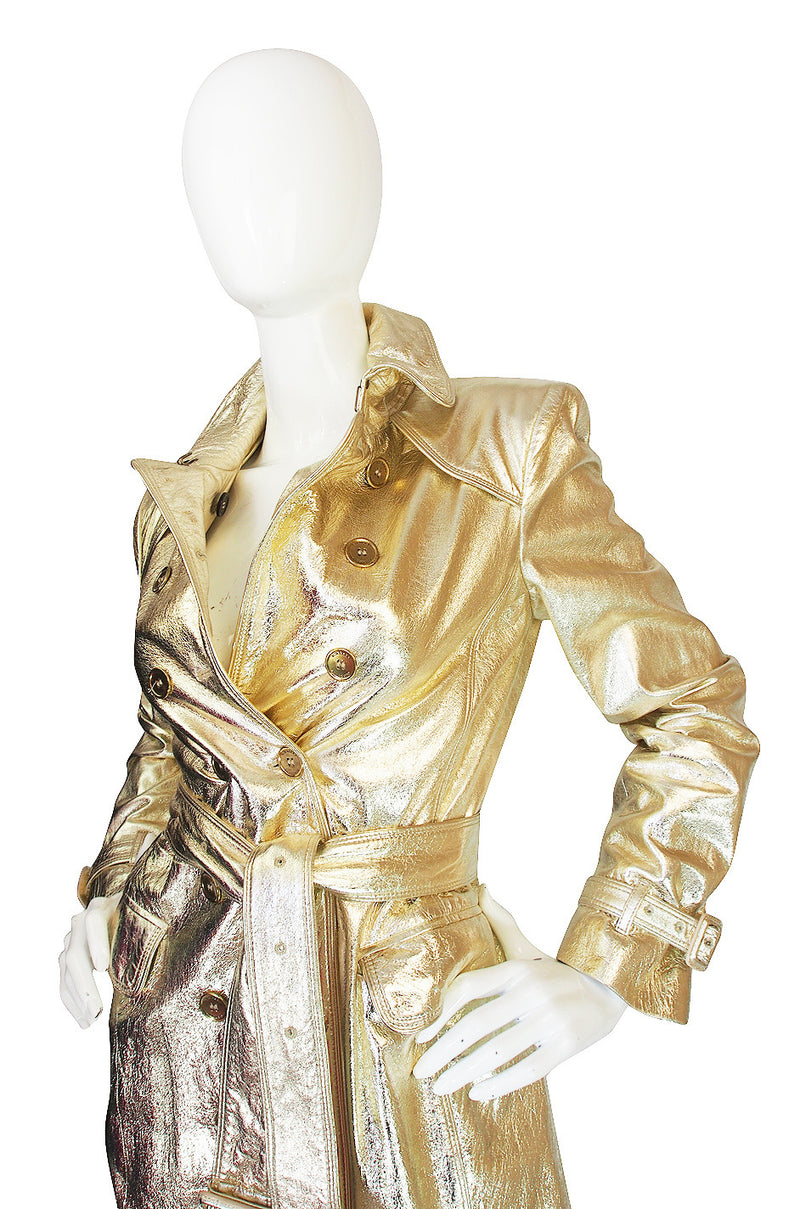 2012 Collection Gold Kid Leather Burberry Trench