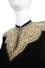 1940s Hand Embroidered Gold Metal Thread Top