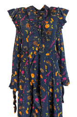 Fall 2016 Vetements Blue Floral Jersey Runway Dress Look 41