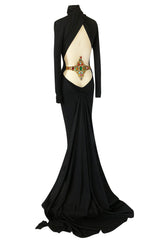 S/S 2001 Jean Louis Scherrer Haute Couture Backless Jewelled Runway Dress