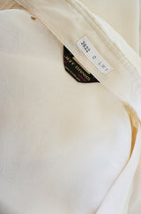 1960s Jeff Banks Pointed Collar Cream Button Shirt