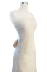 Recent Valentino Ivory Strapless Fitted Bodice Silk Wedding Dress w Train & Back Bow