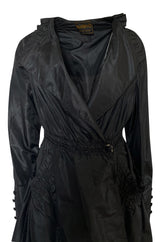 Teens or 1920s Ballas Hess Black Silk Jacket w Gorgeous Pockets & Sleeves