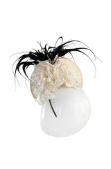 Bespoke 2001-2006 Philip Treacy Haute Couture Parasisal Feather & Silk Flower Topper Hat