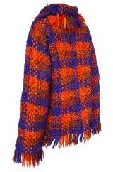 Fall 1993 Yves Saint Laurent Documented Fringed Knit Tunic Mini Dress