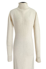 Warm & Cozy 2000s Celine by Pheobe Philo Cream Sweater Dress w High Neck