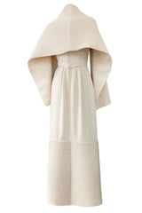 Mid 1950s to Early 1960s Christian Dior Demi-Couture Ivory Silk Strapless Dress & Stole