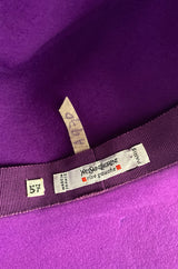 Wonderful c1997 Yves Saint Laurent Purple Felt Hat w Braided Band